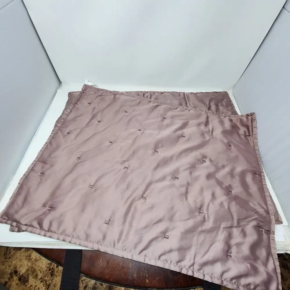 Martha Stewart Tufted Satin Standard Sham 20 x 26 Silky Mauve Set of 2 NEW